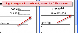 Disappearing right margin