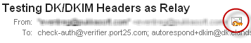DomainKeys verified mail on Yahoo gets a special lock icon showing it's verified
